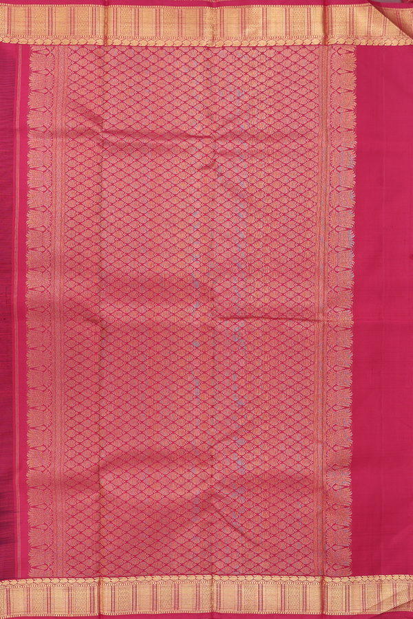 Kanchipuram Silk Saree In Burgundy Red With Zari Buttas