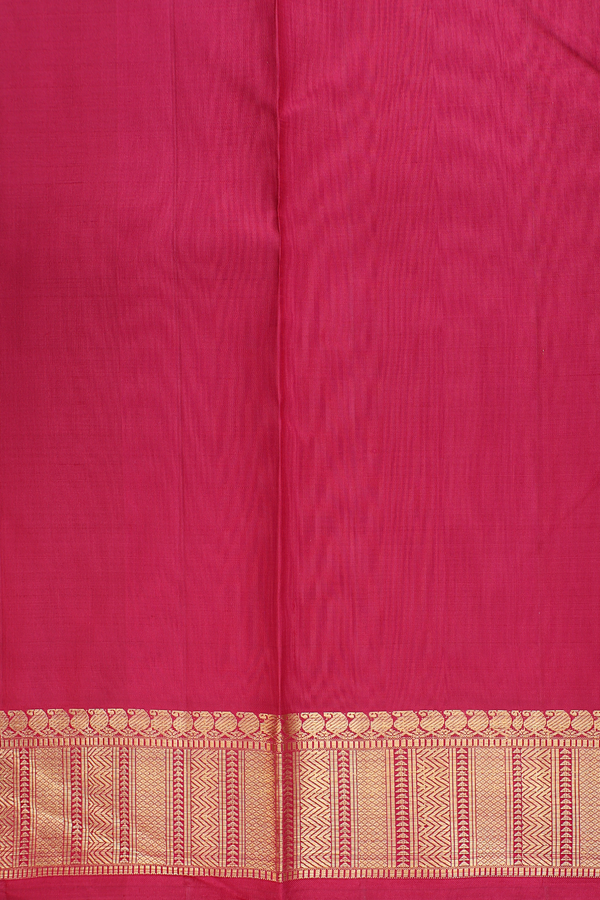 Kanchipuram Silk Saree In Burgundy Red With Zari Buttas