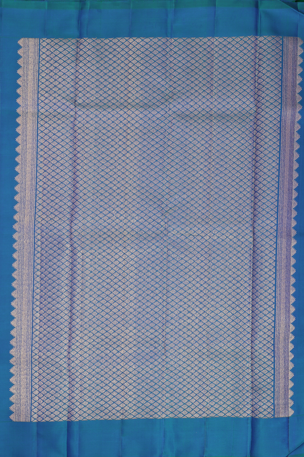 Kanchipuram Silk Saree In Capri Blue With Brocade Design