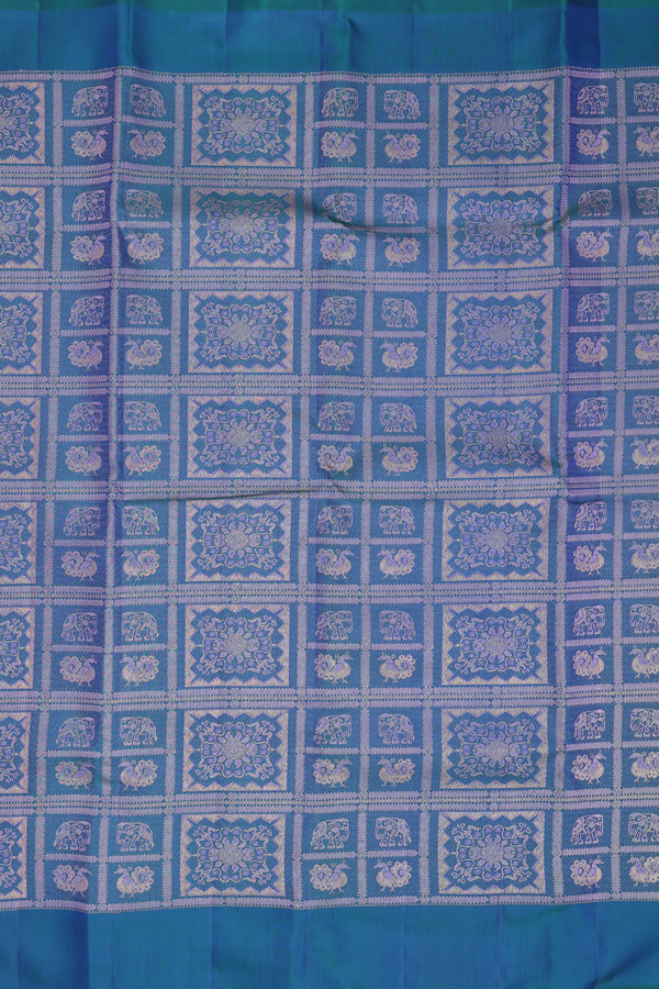 Kanchipuram Silk Saree In Capri Blue With Brocade Design