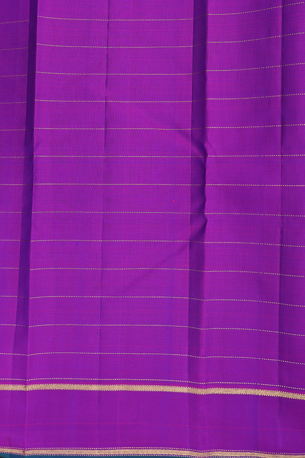 Kanchipuram Silk Saree In Capri Blue With Checks Design