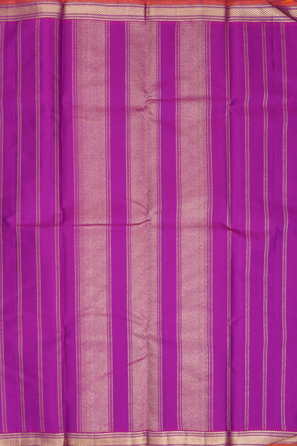 Kanchipuram Silk Saree In Capri Blue With Contrast Border