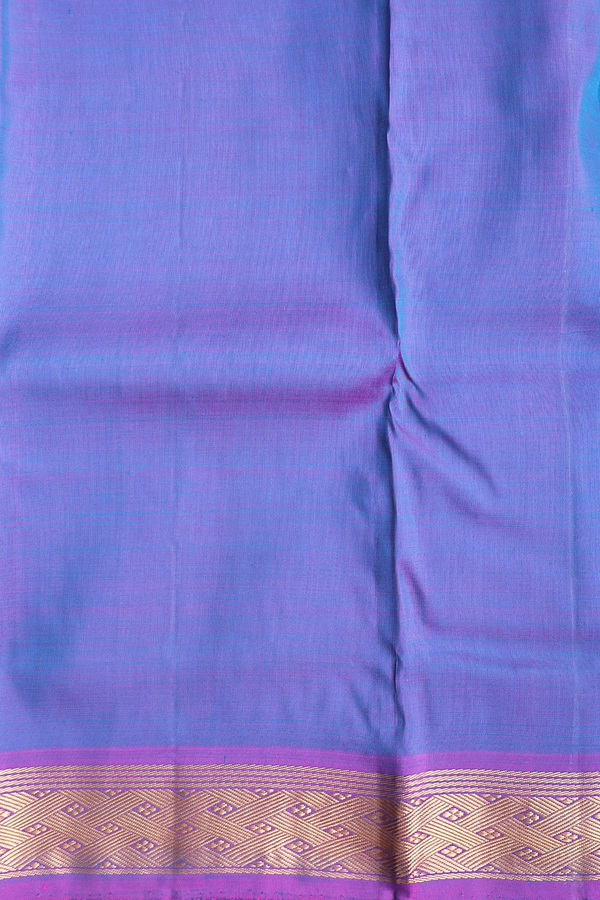 Kanchipuram Silk Saree In Capri Blue With Contrast Border