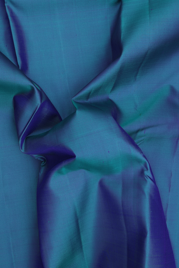 Kanchipuram Silk Saree In Capri Blue With Contrast Border