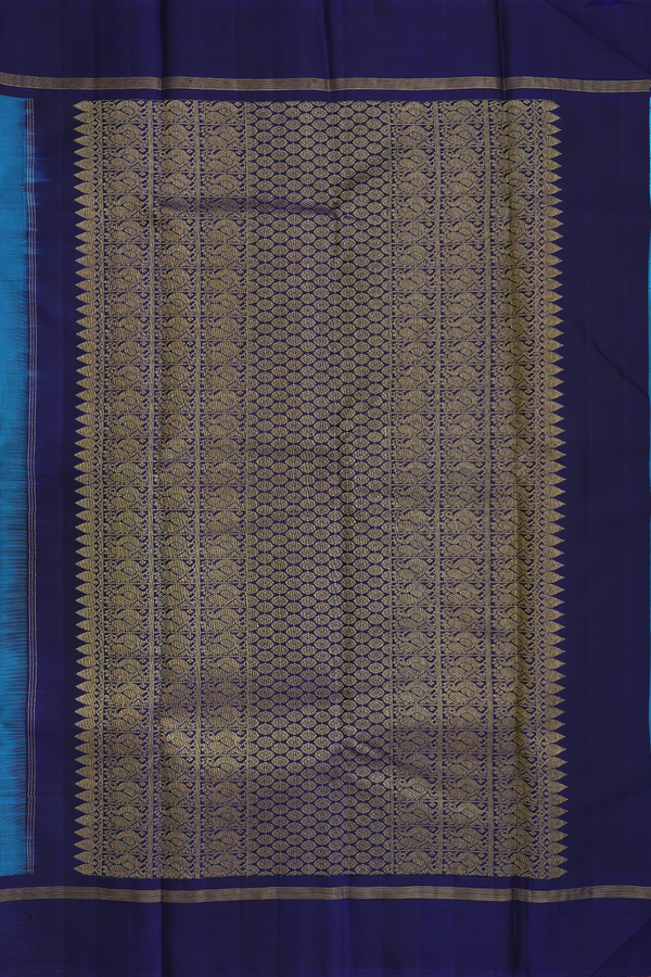 Kanchipuram Silk Saree In Capri Blue With Jacquard Pattern