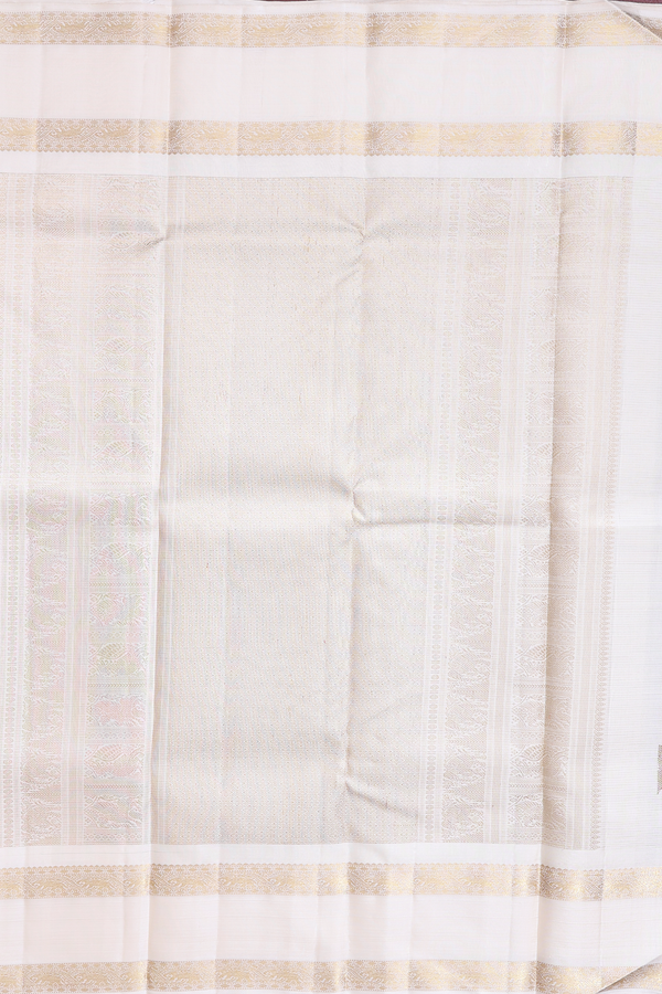 Kanchipuram Silk Saree In Capri Blue With Stripes Design