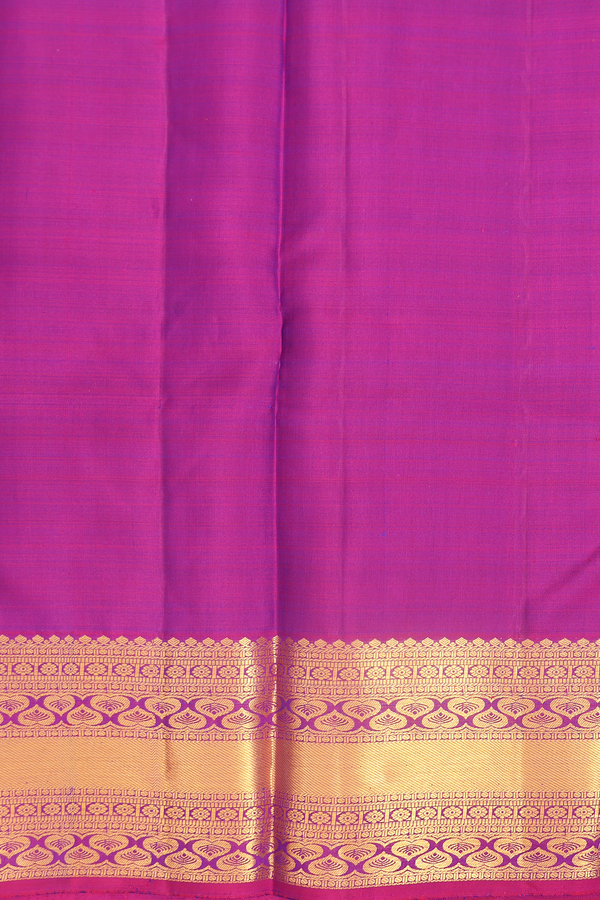 Kanchipuram Silk Saree In Capri Blue With Zari Buttas