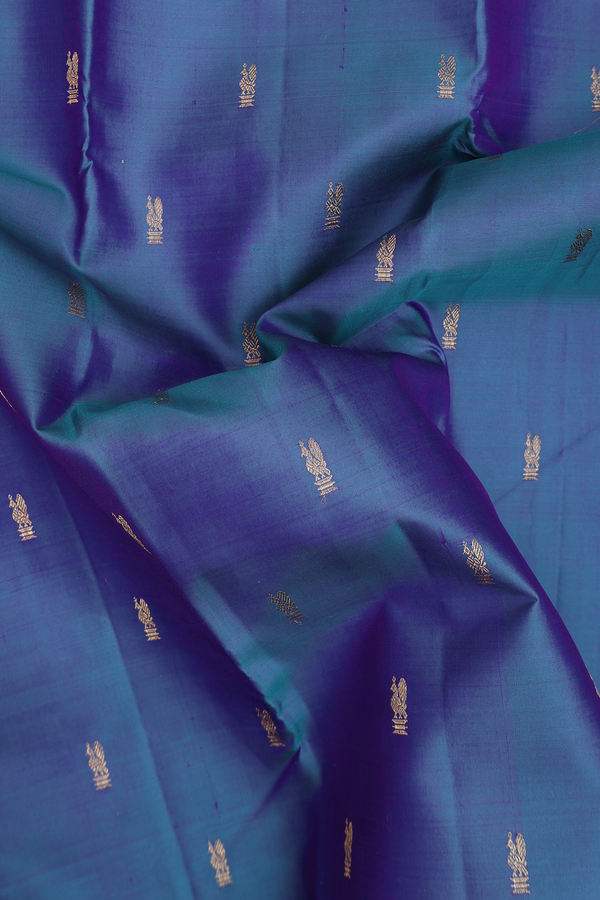 Kanchipuram Silk Saree In Dual Tone With Zari Buttas