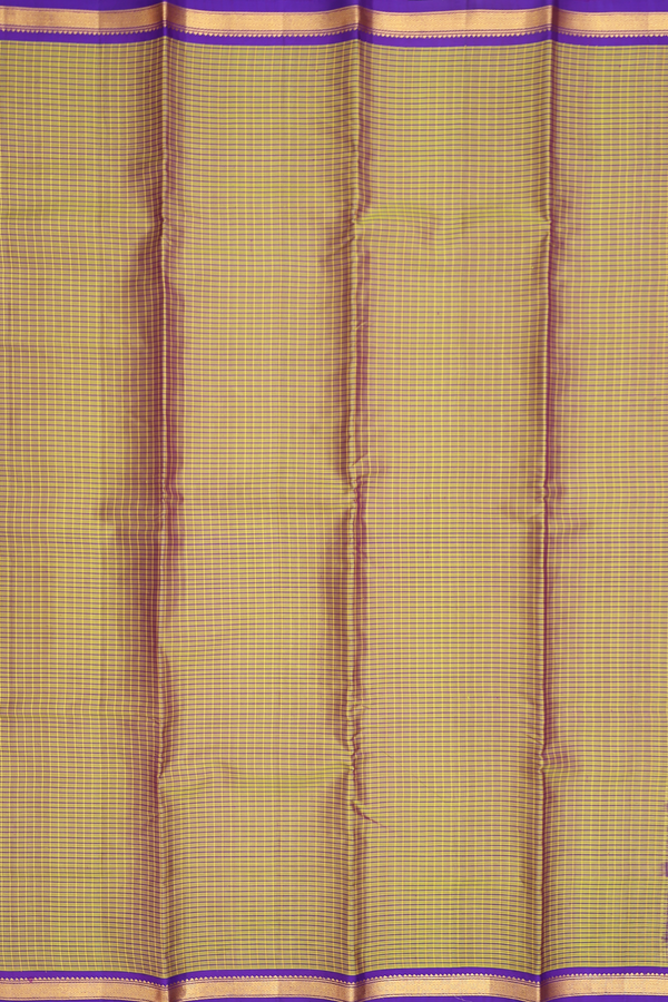 Kanchipuram Silk Saree In Dual Tone With Checks Design