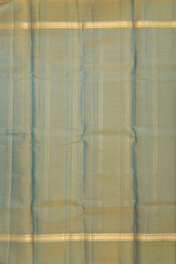 Kanchipuram Silk Saree In Cerulean Blue With Checks Design