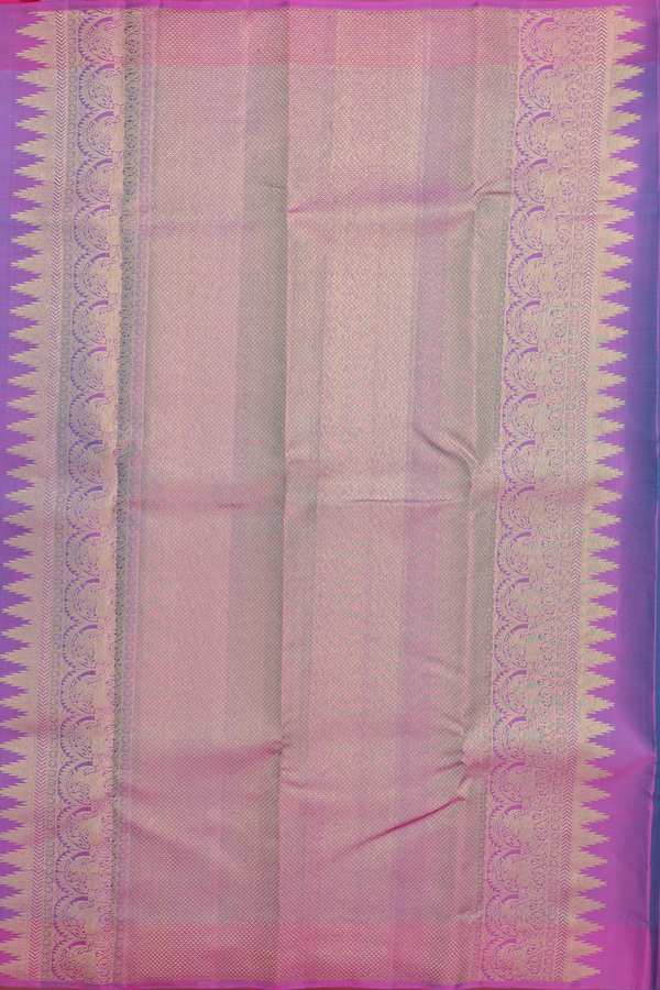Kanchipuram Silk Saree In Cerulean Blue With Jacquard Pattern