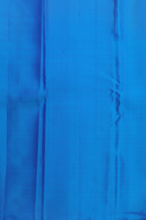 Kanchipuram Silk Saree In Cerulean Blue With Zari Design