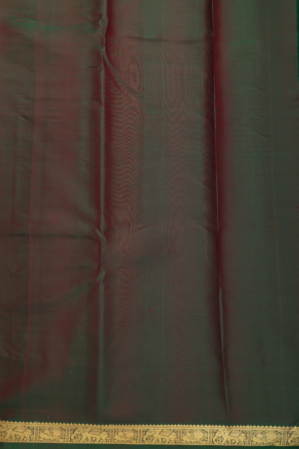 Kanchipuram Silk Saree In Cherry Red With Zari Buttas