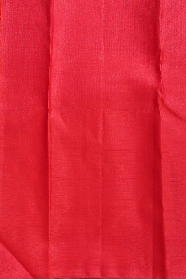 Kanchipuram Silk Saree In Chilli Red With Brocade Design