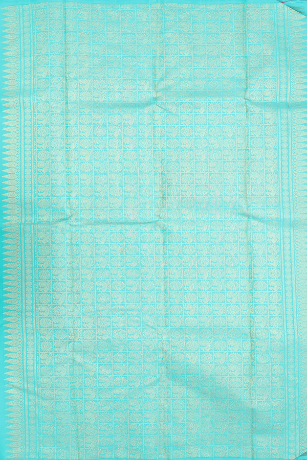 Kanchipuram Silk Saree In Chilli Red With Checks Design