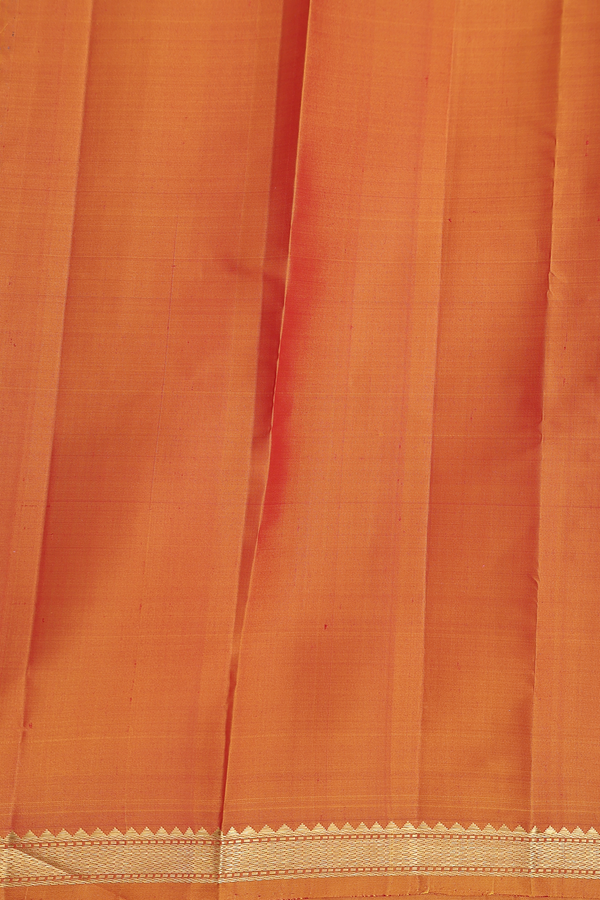 Kanchipuram Silk Saree In Chilli Red With Checks Design