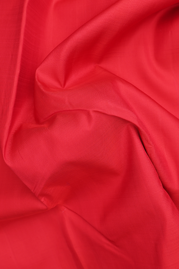 Kanchipuram Silk Saree In Chilli Red With Contrast Border