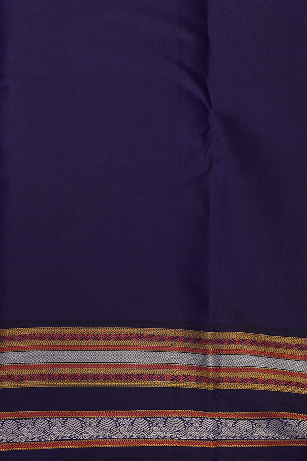 Kanchipuram Silk Saree In Chilli Red With Rudraksh Buttis