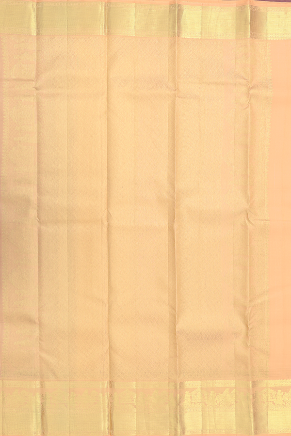 Kanchipuram Silk Saree In Chocolate Brown With Floral Buttas