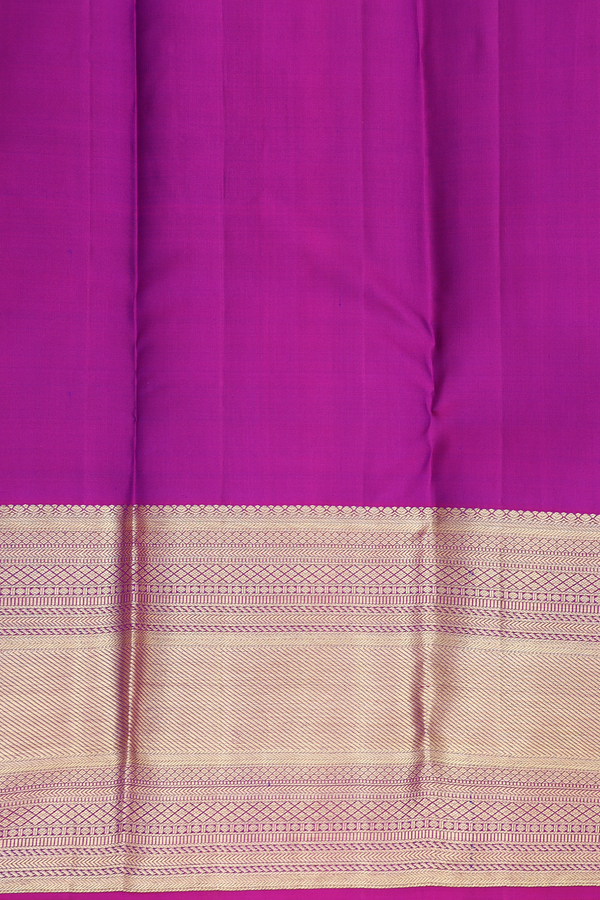 Kanchipuram Silk Saree In Cobalt Blue With Brocade Design