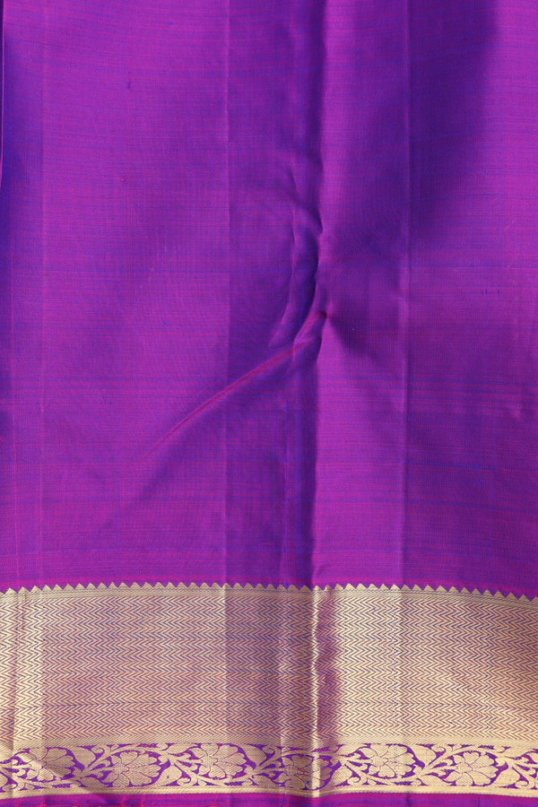 Kanchipuram Silk Saree In Cobalt Blue With Jacquard Pattern