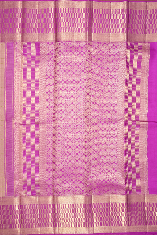 Kanchipuram Silk Saree In Cocoa Brown With Checks Design