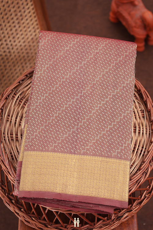 Kanchipuram Silk Saree In Cocoa Brown With Jacquard Pattern