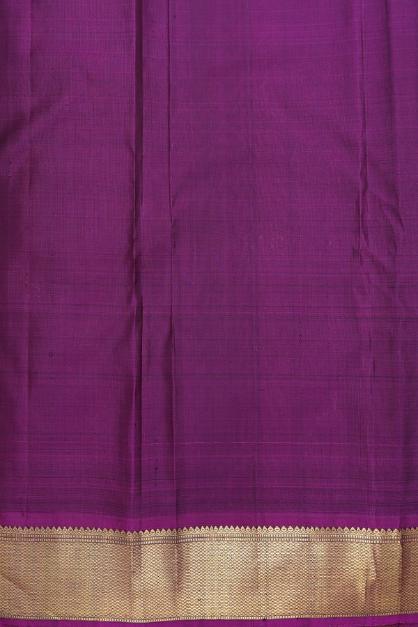 Kanchipuram Silk Saree In Cocoa Brown With Peacock Buttas