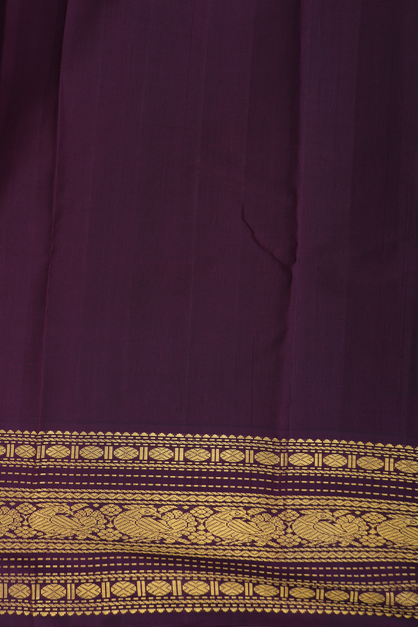 Kanchipuram Silk Saree In Cocoa Cream With Contrast Border