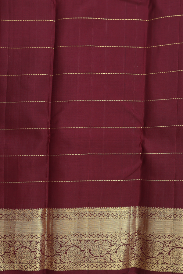 Kanchipuram Silk Saree In Coffee Brown With Checks Design