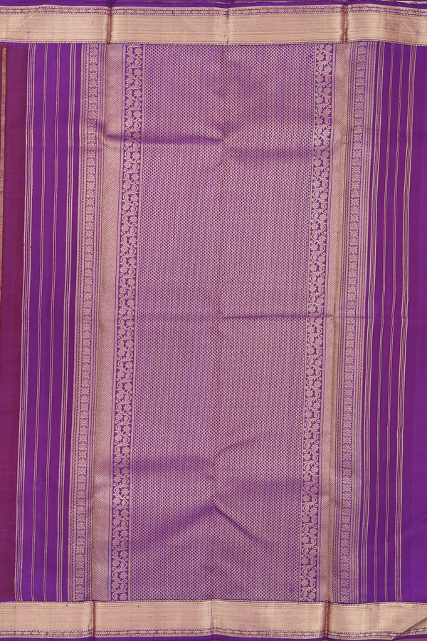 Kanchipuram Silk Saree In Coffee Brown With Elephant Buttas