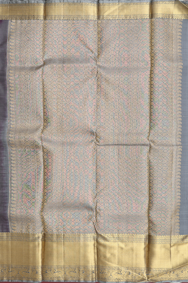 Kanchipuram Silk Saree In Coffee Brown With Jacquard Pattern