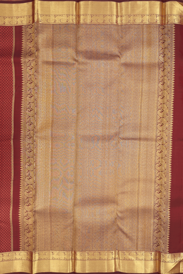 Kanchipuram Silk Saree In Coffee Brown With Jacquard Pattern