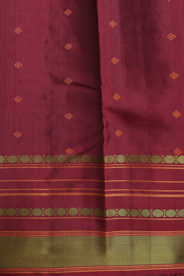 Kanchipuram Silk Saree In Coffee Brown With Stripes Design