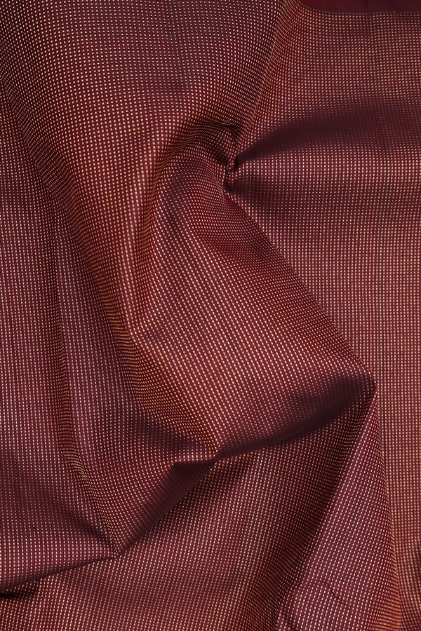 Kanchipuram Silk Saree In Coffee Brown With Stripes Design