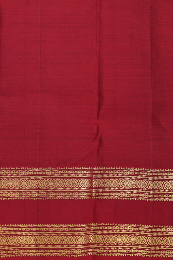 Kanchipuram Silk Saree In Coffee Brown With Zari Buttas