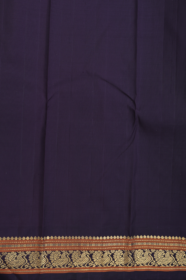 Kanchipuram Silk Saree In Coffee Cream With Threadwork Buttas