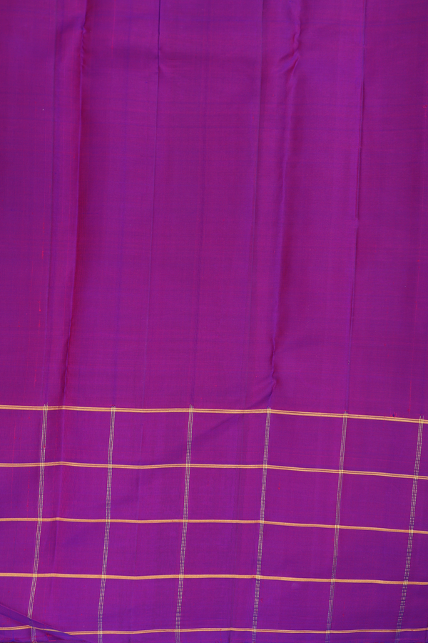 Kanchipuram Silk Saree In Coral Orange With Contrast Border