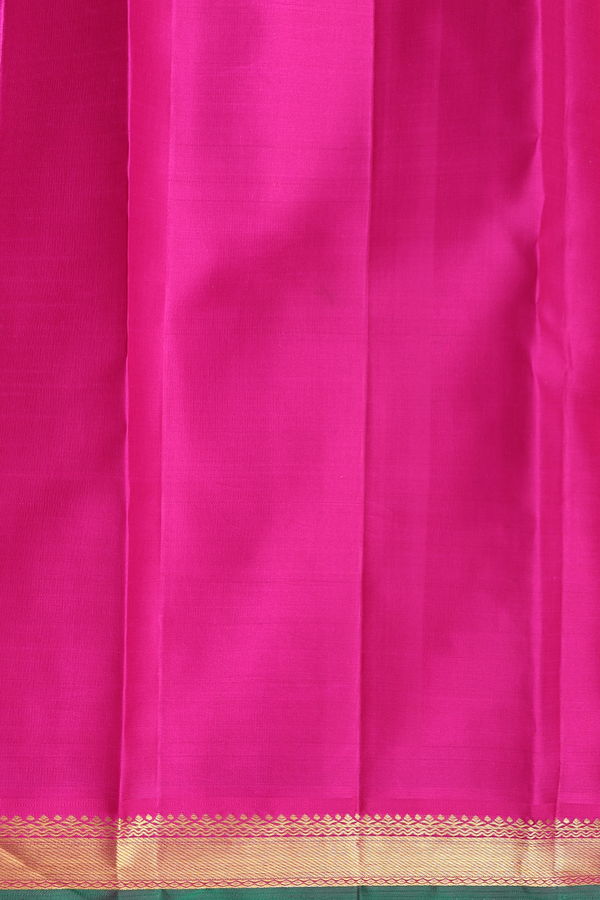 Kanchipuram Silk Saree In Coral Orange With Contrast Border