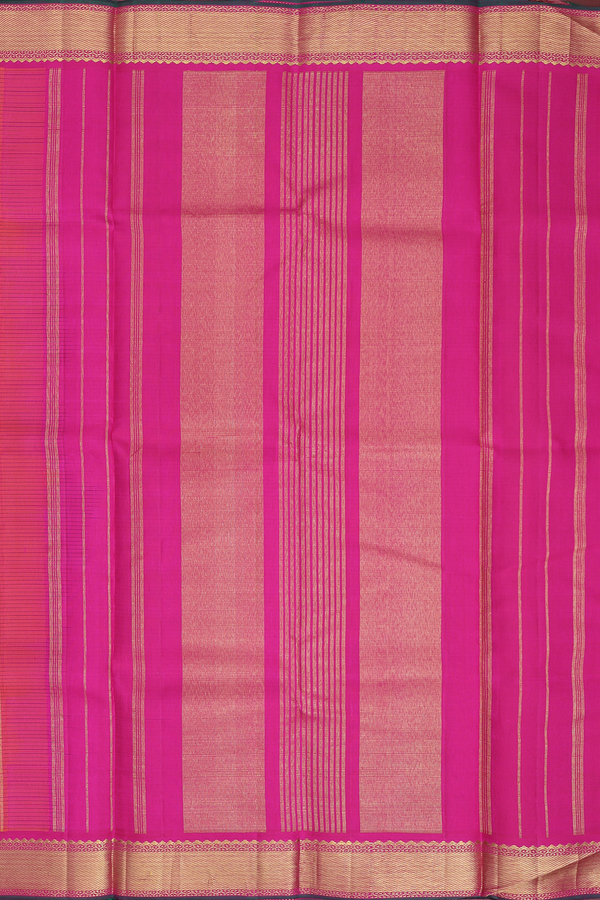 Kanchipuram Silk Saree In Punch Pink With Checks Design