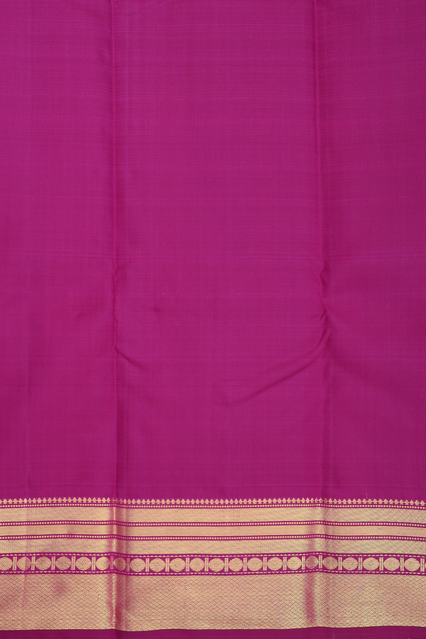 Kanchipuram Silk Saree In Coral Pink With Checks Design