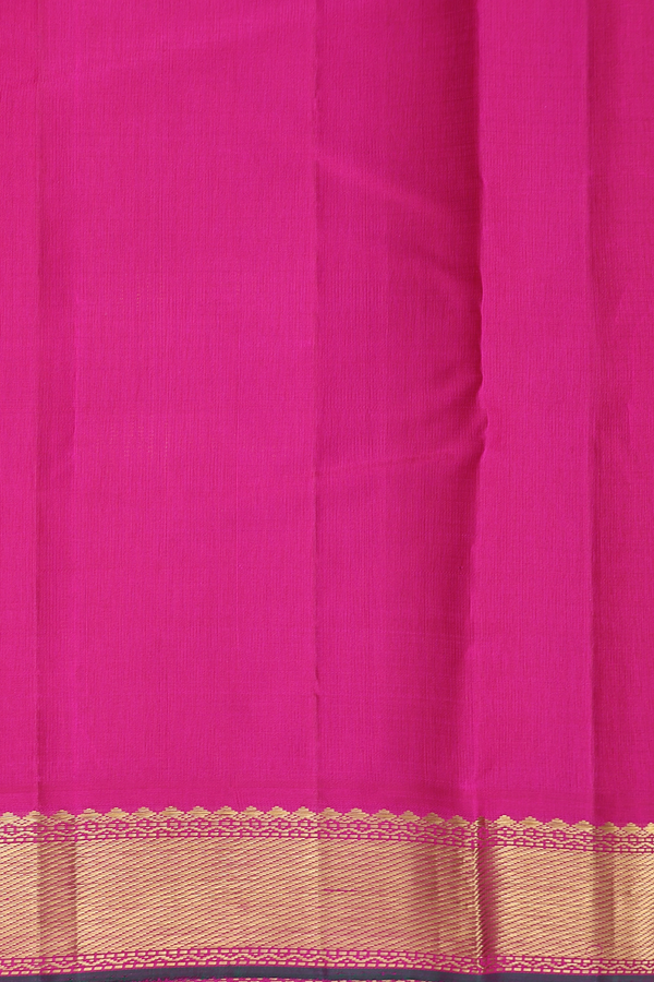 Kanchipuram Silk Saree In Punch Pink With Checks Design