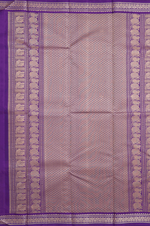 Kanchipuram Silk Saree In Coral Pink With Contrast Border