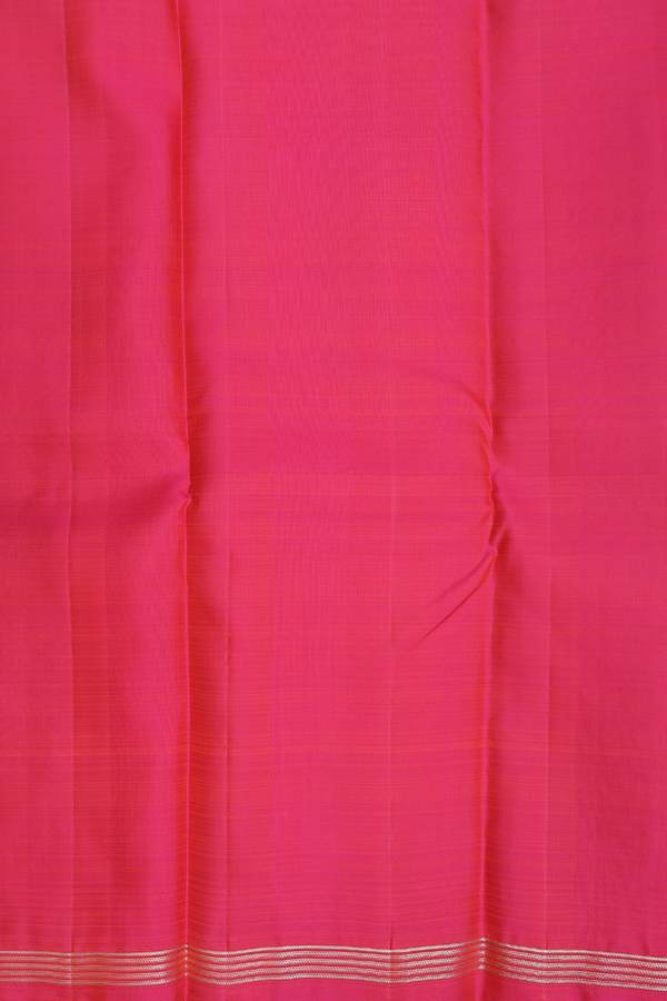 Kanchipuram Silk Saree In Rani Pink With Diamond Motifs