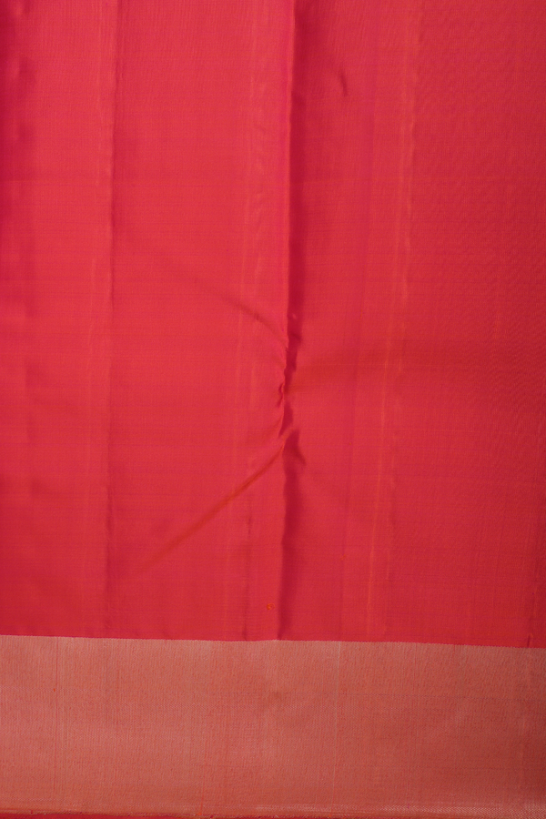 Kanchipuram Silk Saree In Coral Pink With Fancy Zari Design