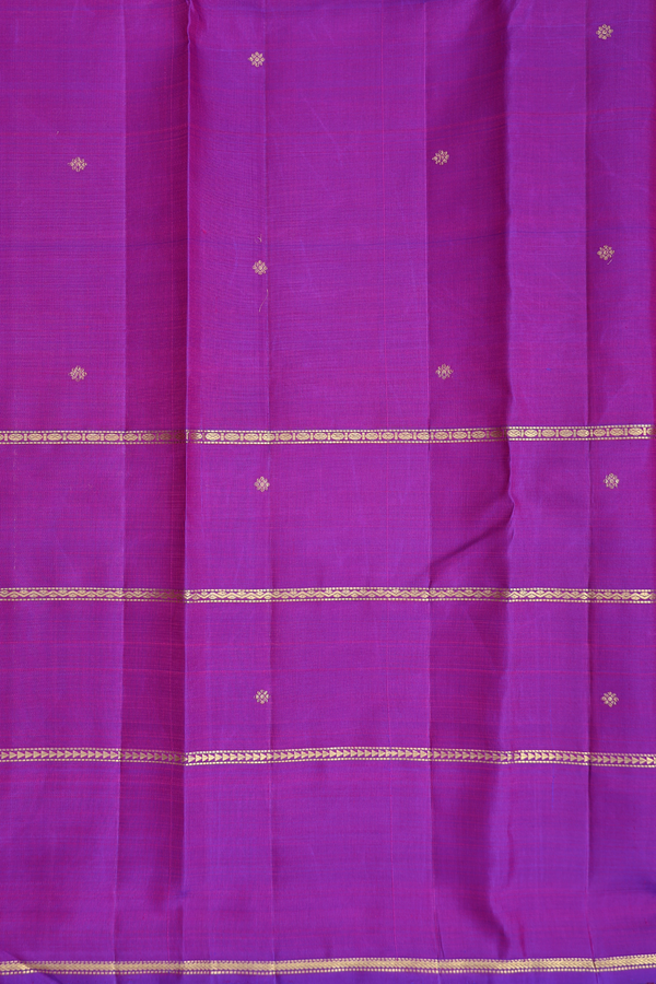 Kanchipuram Silk Saree In Coral Pink With Floral Buttas