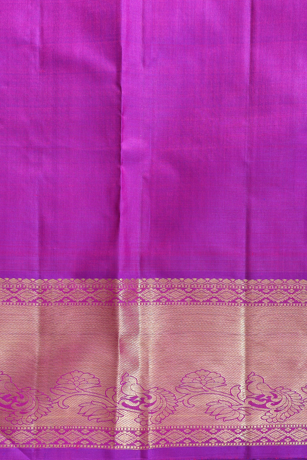 Kanchipuram Silk Saree In Coral Pink With Jacquard Pattern