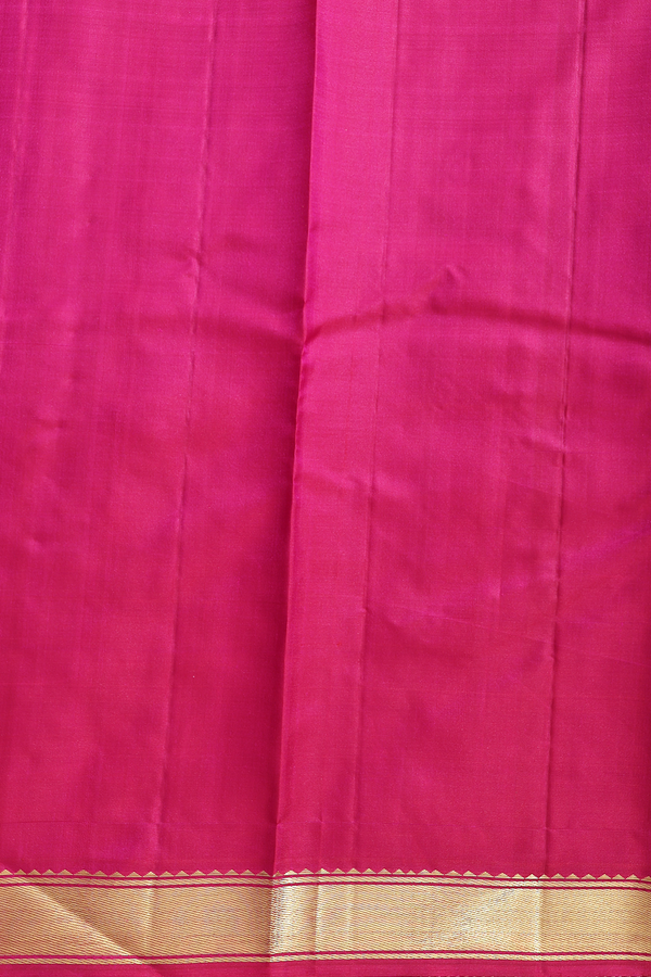 Kanchipuram Silk Saree In Coral Pink With Paisley Buttas