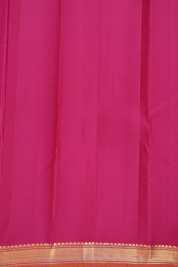 Kanchipuram Silk Saree In Coral Pink With Paisley Buttas