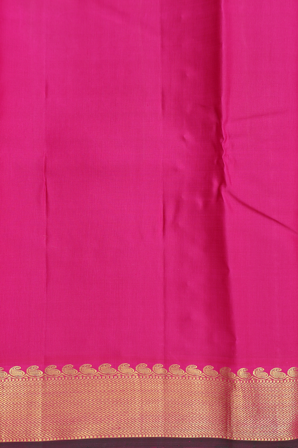 Kanchipuram Silk Saree In Coral Pink With Peacock Motifs